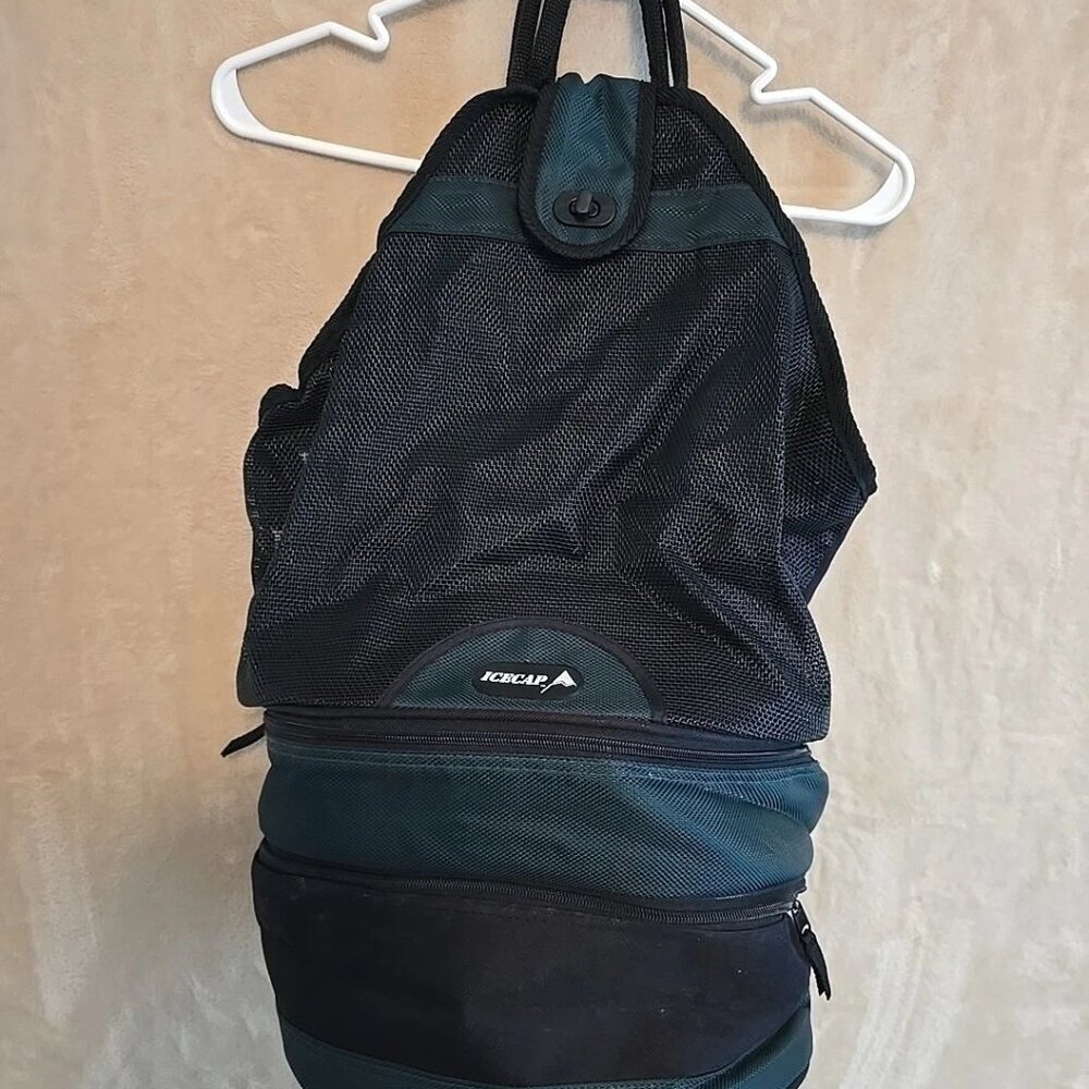 IceCap Mesh‎ Backpack Cooler Bag Insulated Bottom Hiking Travel Beach Black